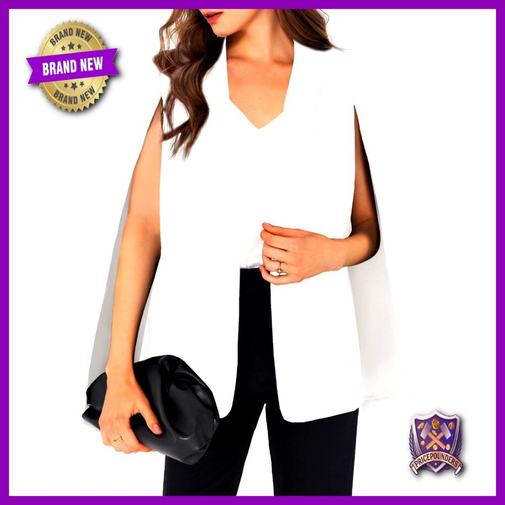 Cape Blazer Split Sleeve Open Front Elegant Workwear Chic Casual Jacket